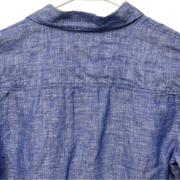 J. Crew Perfect Linen Button Up Shirt Women’s 8 Blue Periwinkle Long Sleeve - Picture 4 of 7